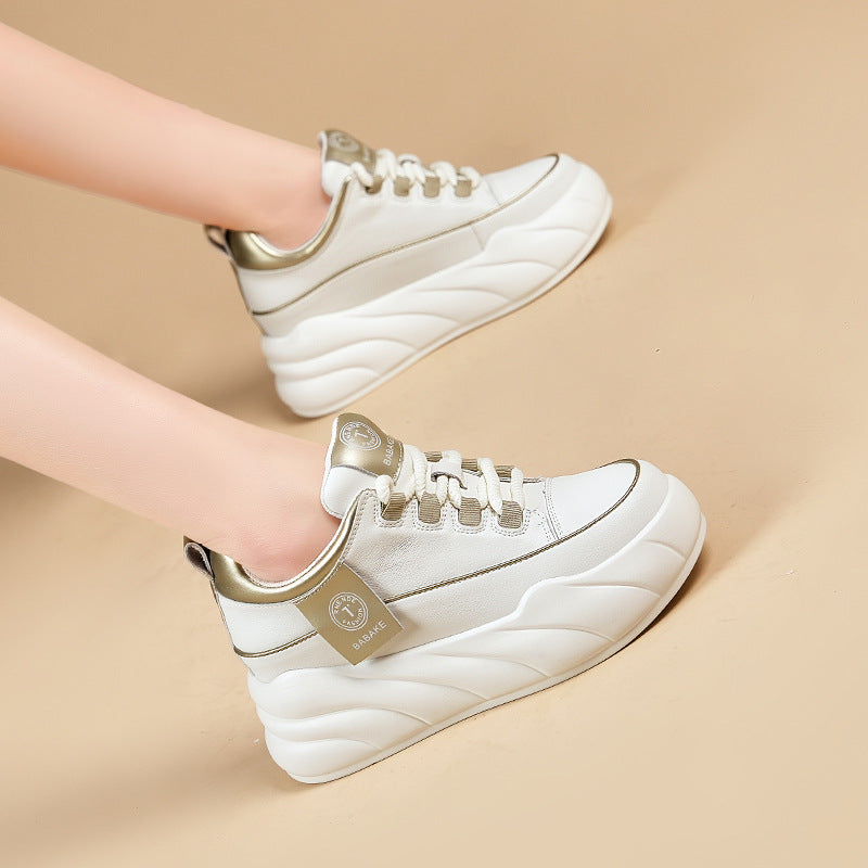 Women's Autumn Thick-soled Korean Style Versatile Small Height Casual Shoes