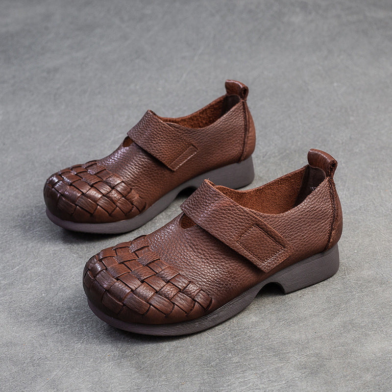 Women's First Layer Cowhide Retro Commuter Comfortable Casual Shoes