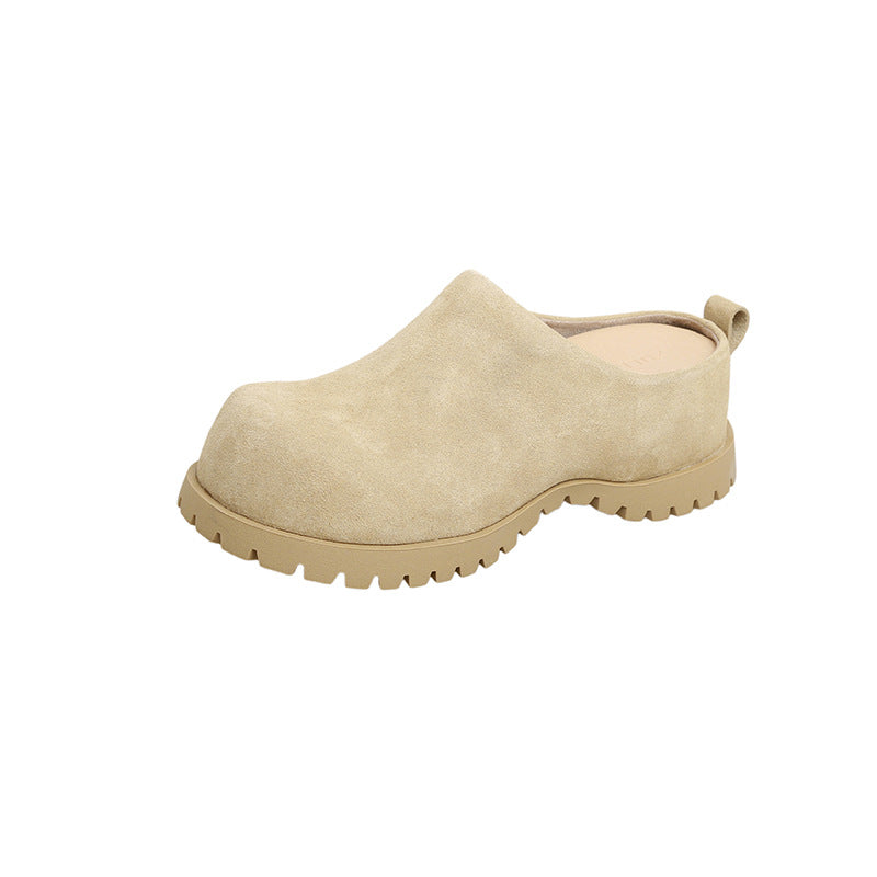 Retro All-inclusive Thick Bottom Female Slip-on Lofter Height Casual Shoes