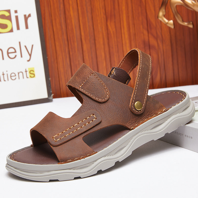 Men's Summer Genuine Comfortable Manual Stitching Breathable Sandals