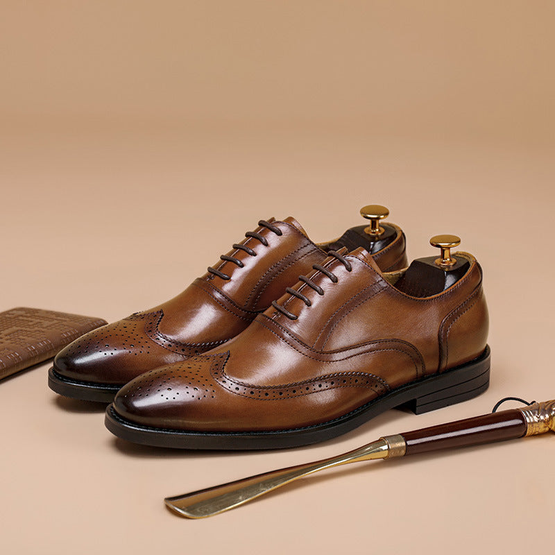 Men's Formal Oxford British Style Top Layer Leather Shoes