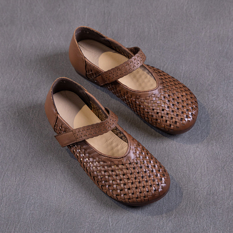 Women's Mother's Summer Hollow Hole Flat Vintage Sandals