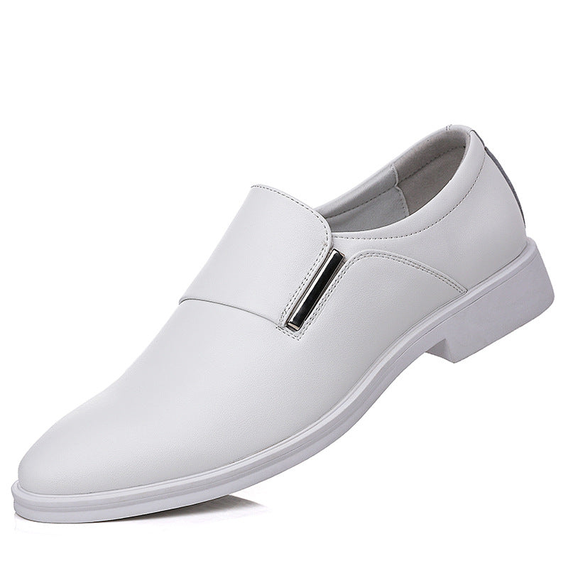 Men's Type Business White Formal Low Cowhide Leather Shoes