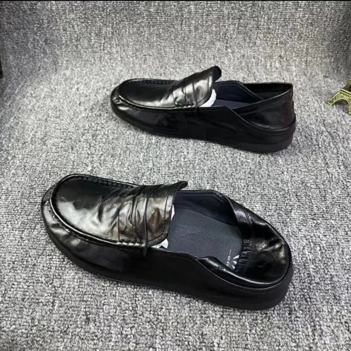 Men's Trendy Korean Versatile Slip-on Driving Genuine Casual Shoes