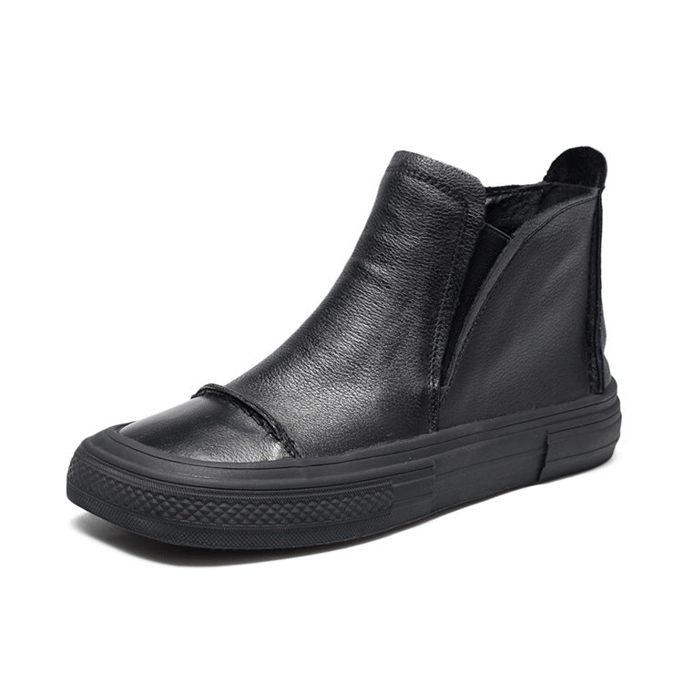 Short Retro Slip-on Flat Knight Low Boots