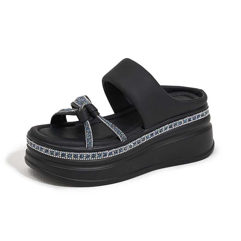Women's Summer Outdoor Pearl Fashion Height Increasing Lightweight Sandals