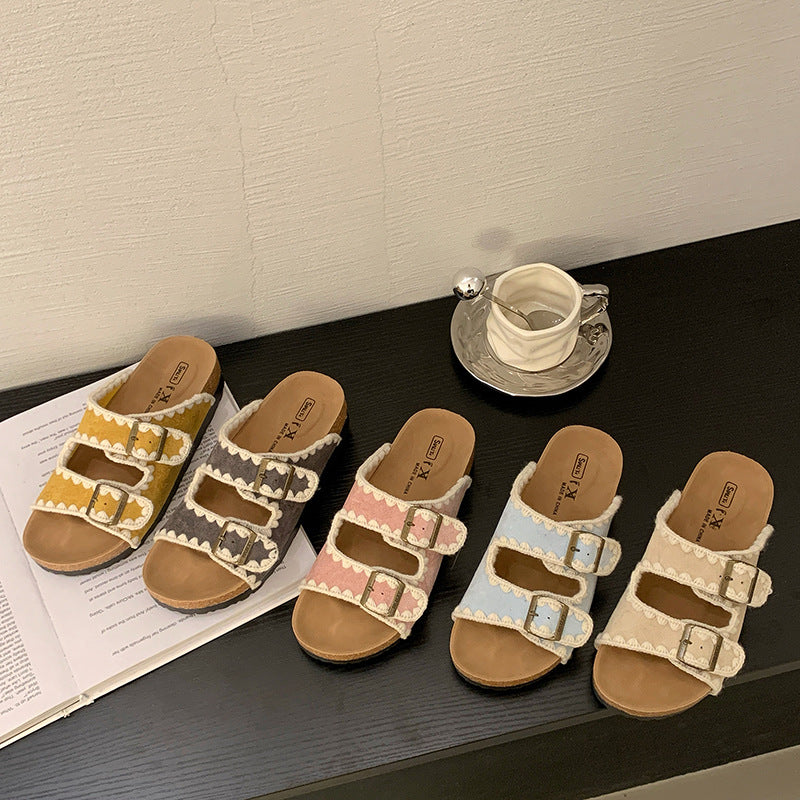Women's Genuine Thick-soled Summer Fashion Outerwear Half Slippers