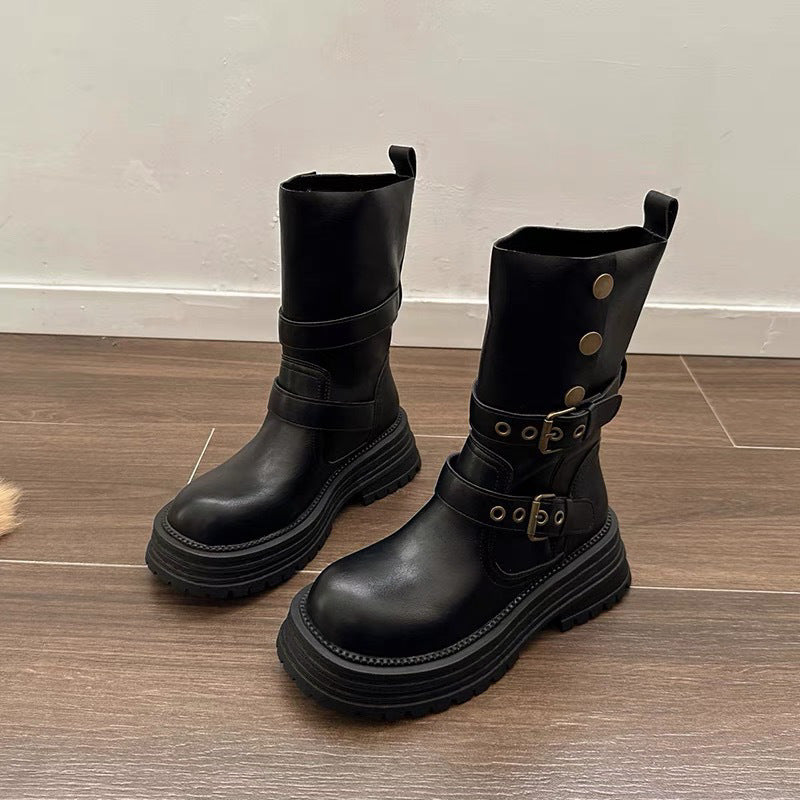 Women's Thick-soled Martin British Style Riding Veet Boots