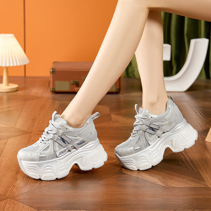 Women's Dad Summer Hollow Mesh Surface Platform Sneakers