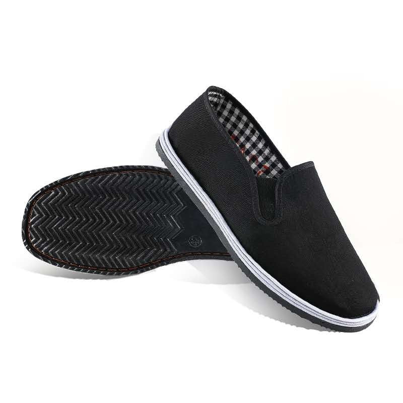 Old Strong Soles Flat Imitation Resin Canvas Shoes