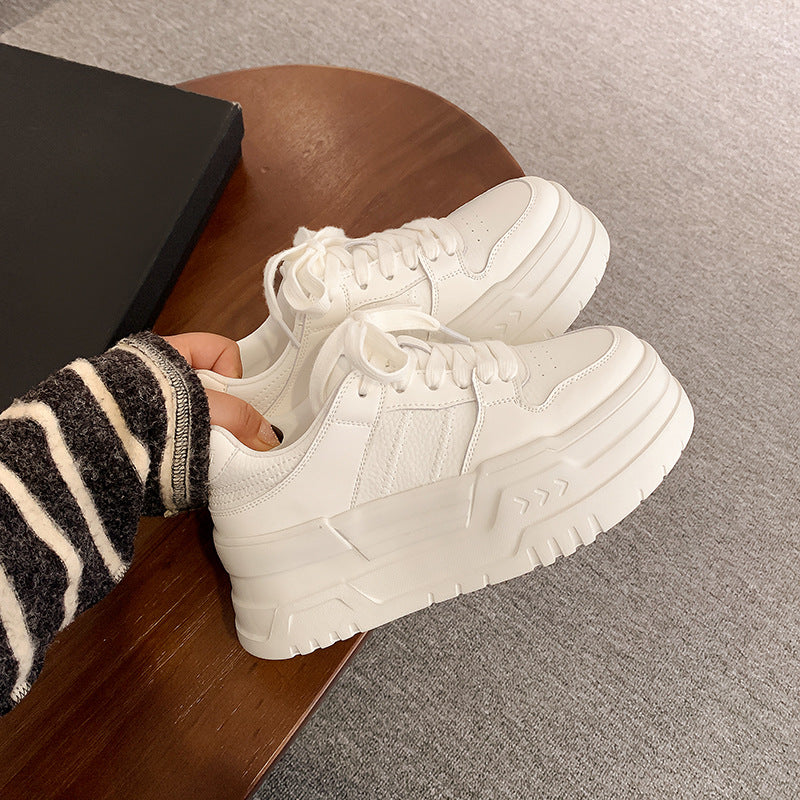 Women's Platform White Small Height Increasing Sports Casual Shoes