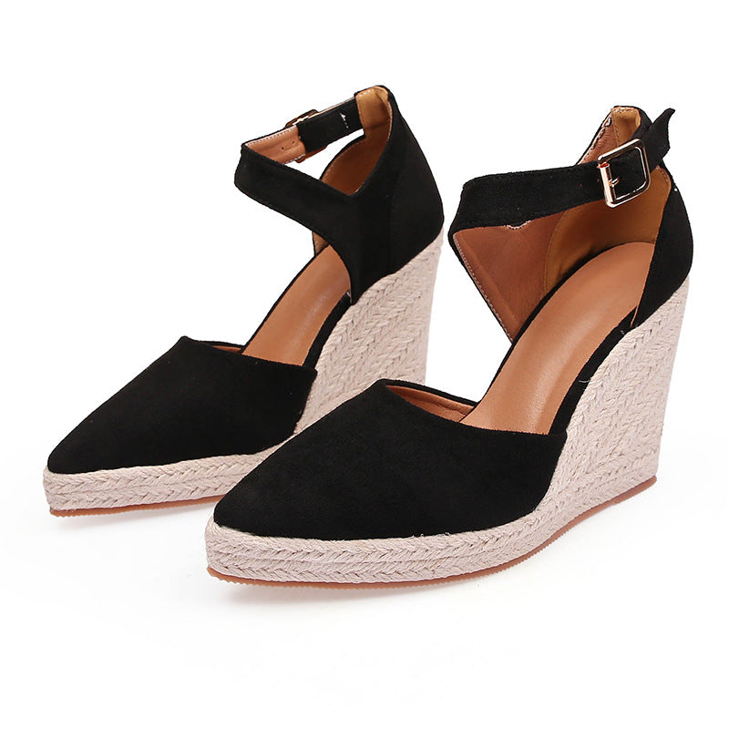 Women's Toe Wedge Pumps Platform High Hollow Sandals