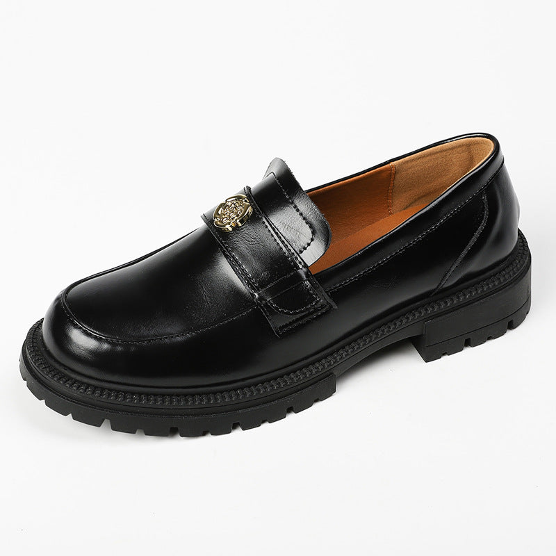 Women's Grape Mom Camellia Platform Round Head Loafers
