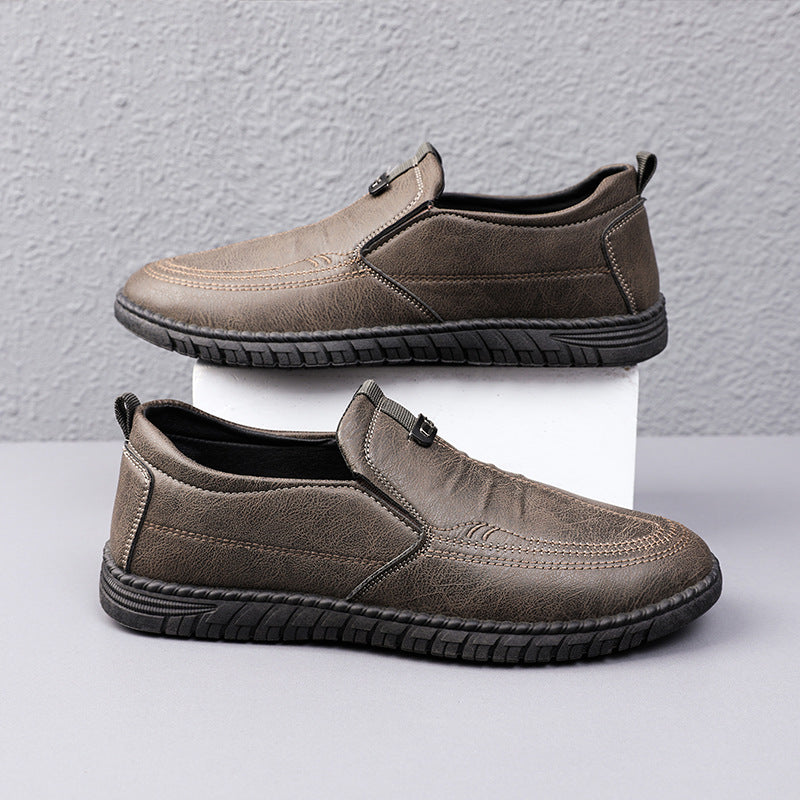 Men's Genuine Breathable One Pedal Dad Soft Leather Shoes