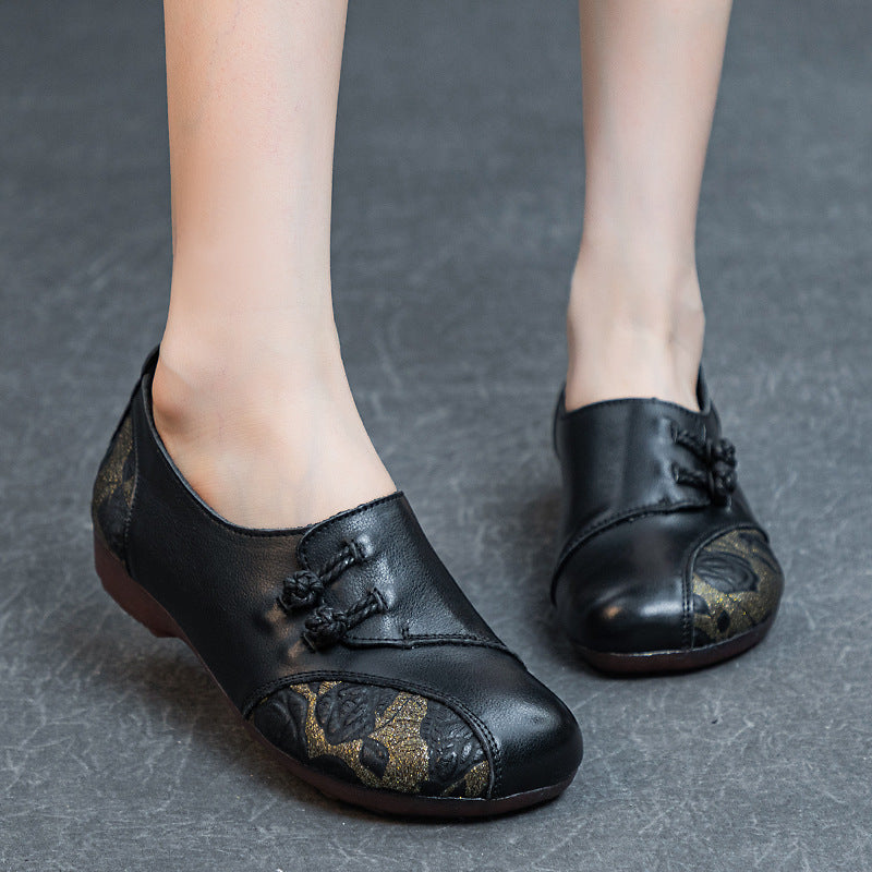 Women's Bottom Top Layer Cowhide Punching Hollow Women's Shoes