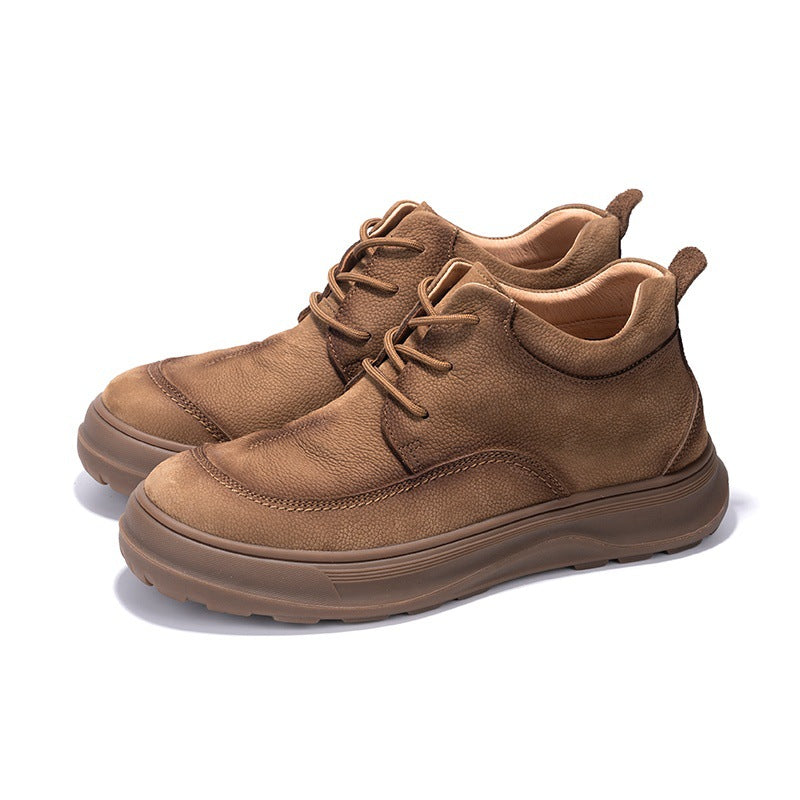 Men's Vintage Fleece-lined Warm Soft Martin Leather Shoes