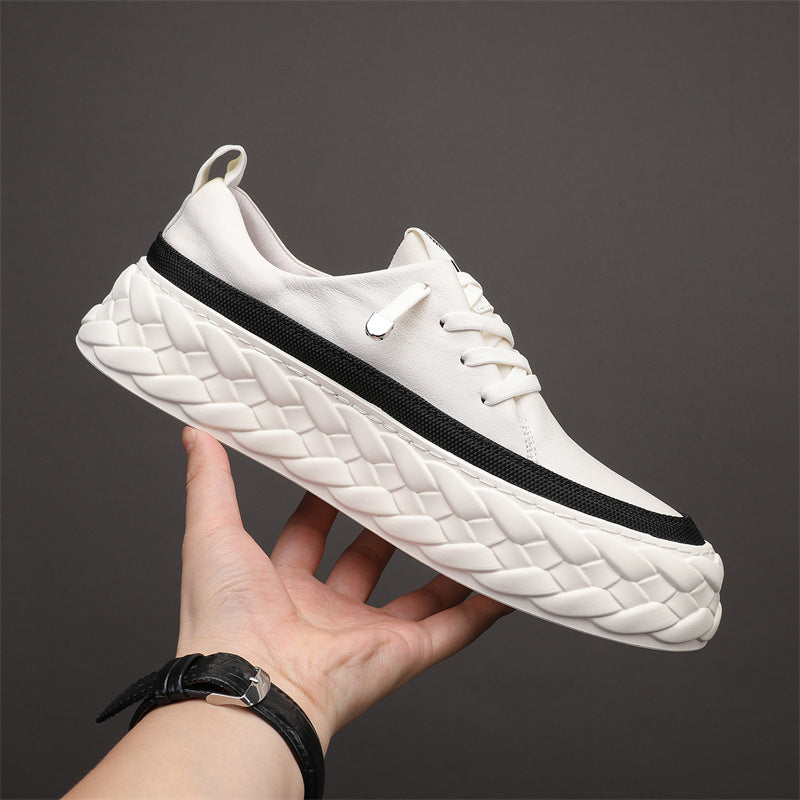 Men's Authentic Comfortable Breathable Increased Wearable Korean Style White Sneakers