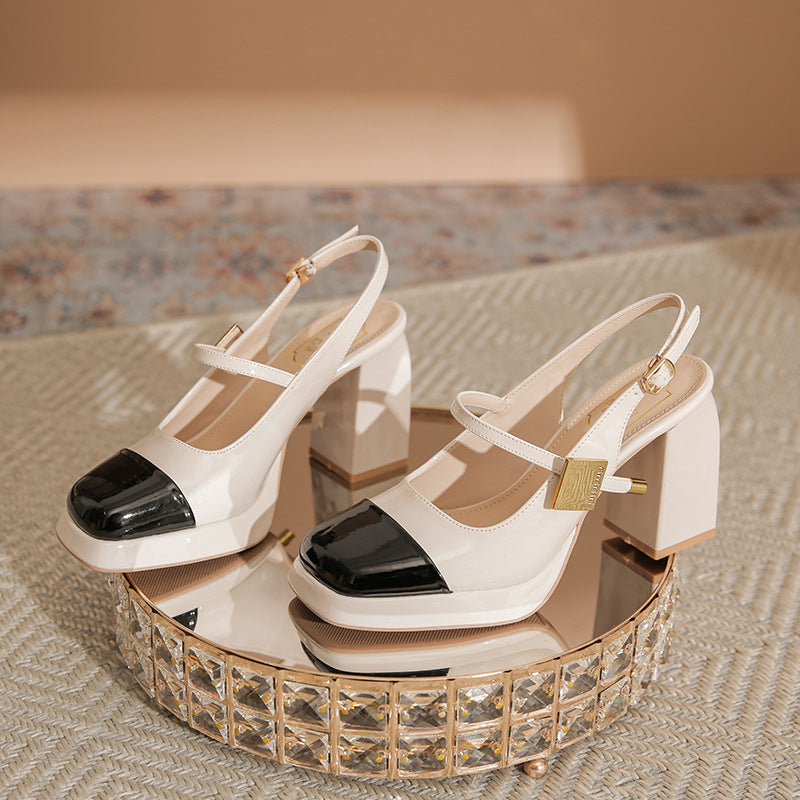 Women's Mary Jane Low-cut Classic Color Matching Heels