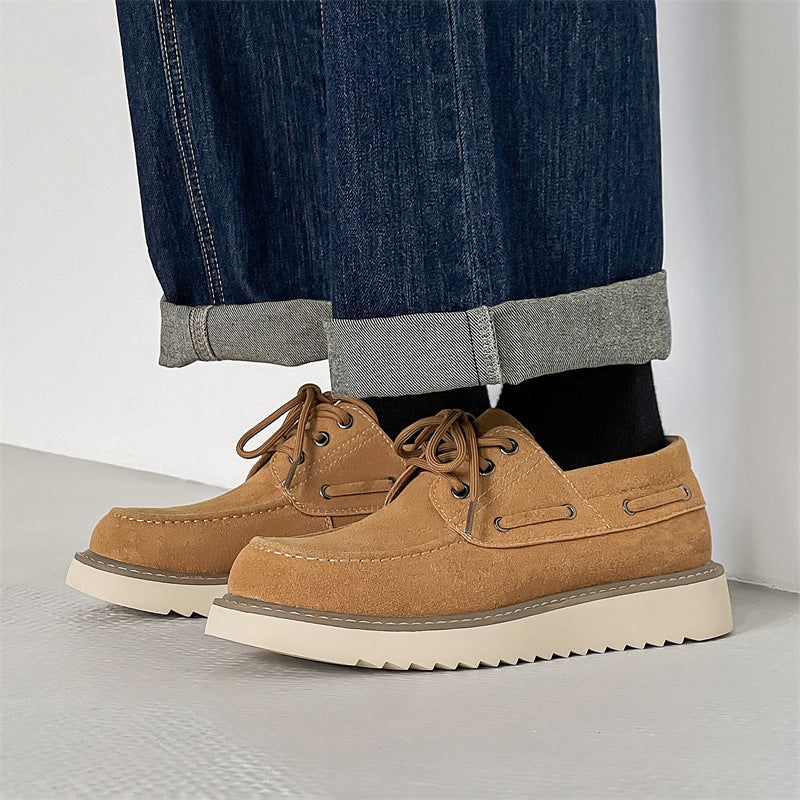 Men's Stylish Big Head British Martin Leather Shoes