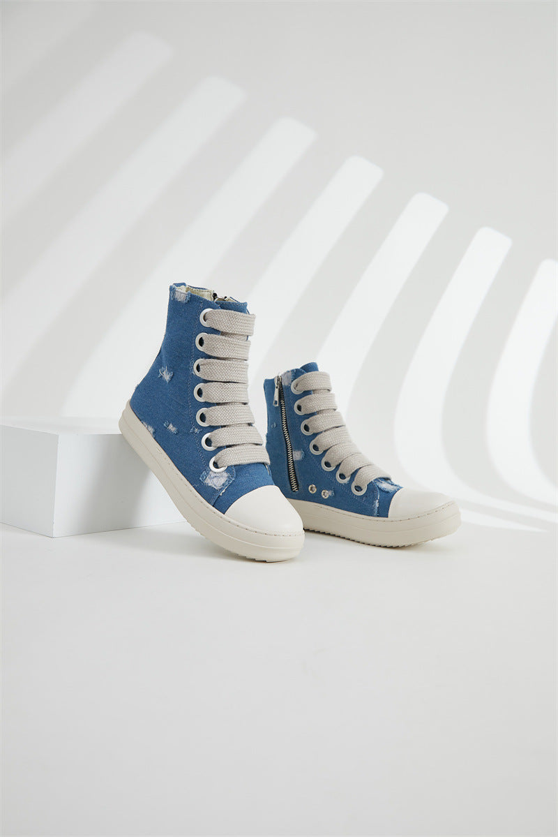Women's & Men's Thick Shoelace Big Eyelet Couple Casual Shoes