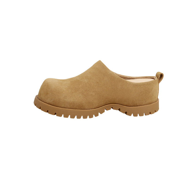 Retro All-inclusive Thick Bottom Female Slip-on Lofter Height Casual Shoes