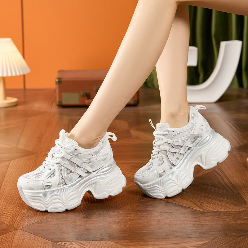 Women's Dad Summer Hollow Mesh Surface Platform Sneakers