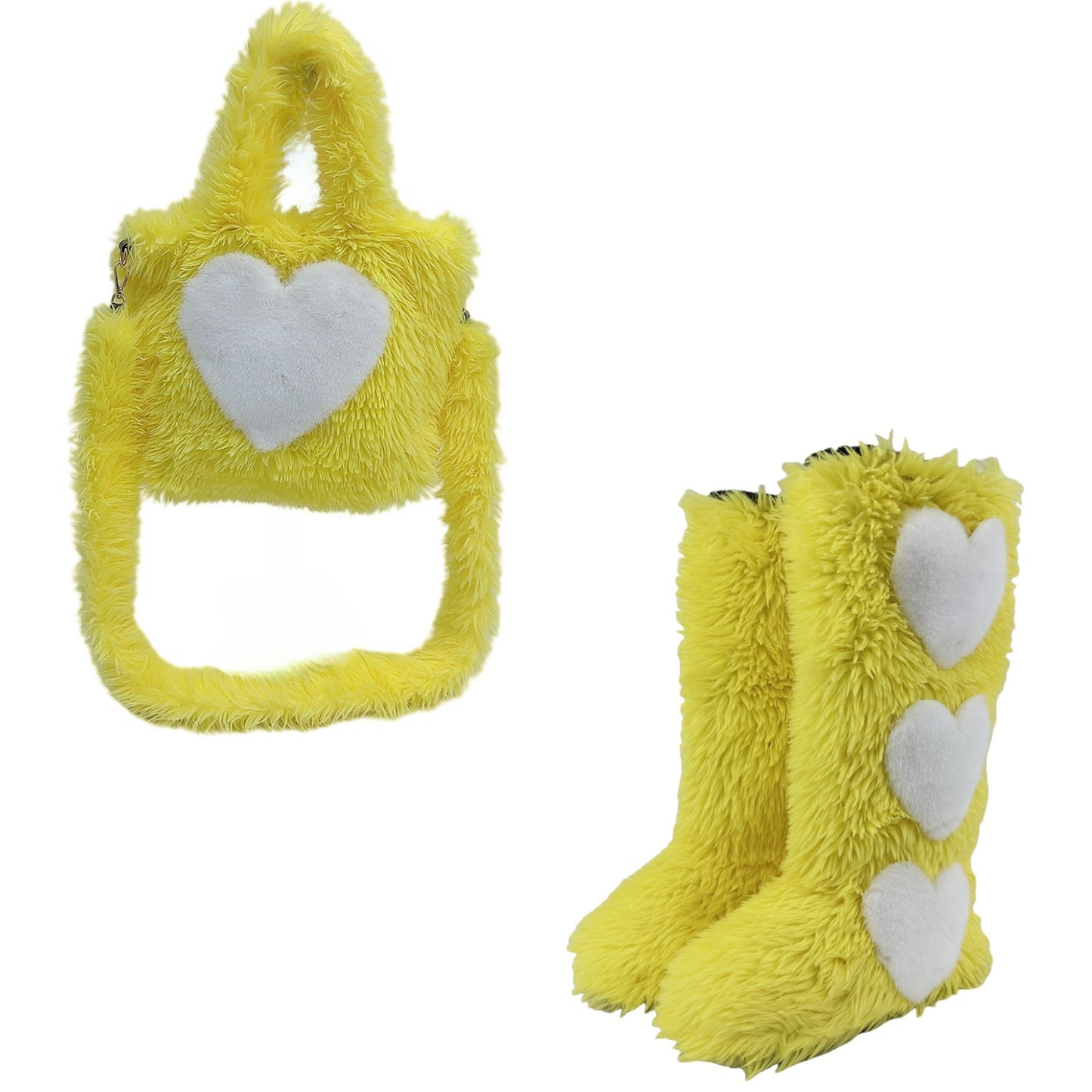 Women's Sweet Cool Style Imitation Fur Furry Tote Bag Snow Boots