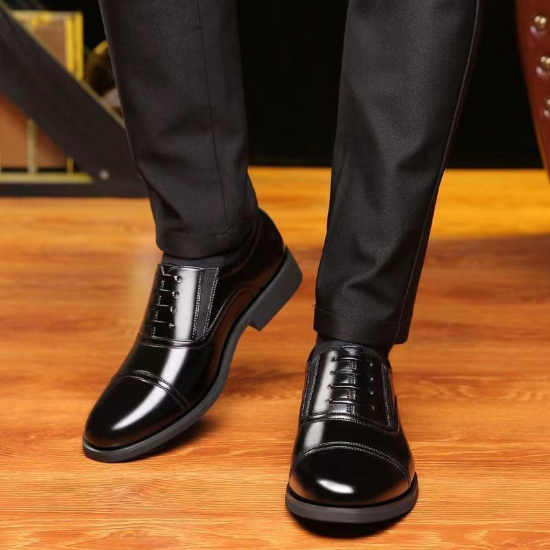 Men's Business Soft Bottom Black Fashion British Leather Shoes