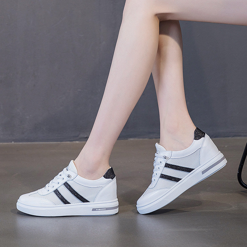 Women's & Men's Invisible Elevated White Simple Trendy Height Men's Shoes
