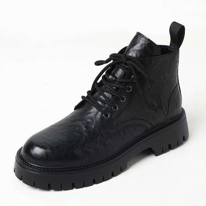 Men's Martin British Style Trendy Platform Black Boots