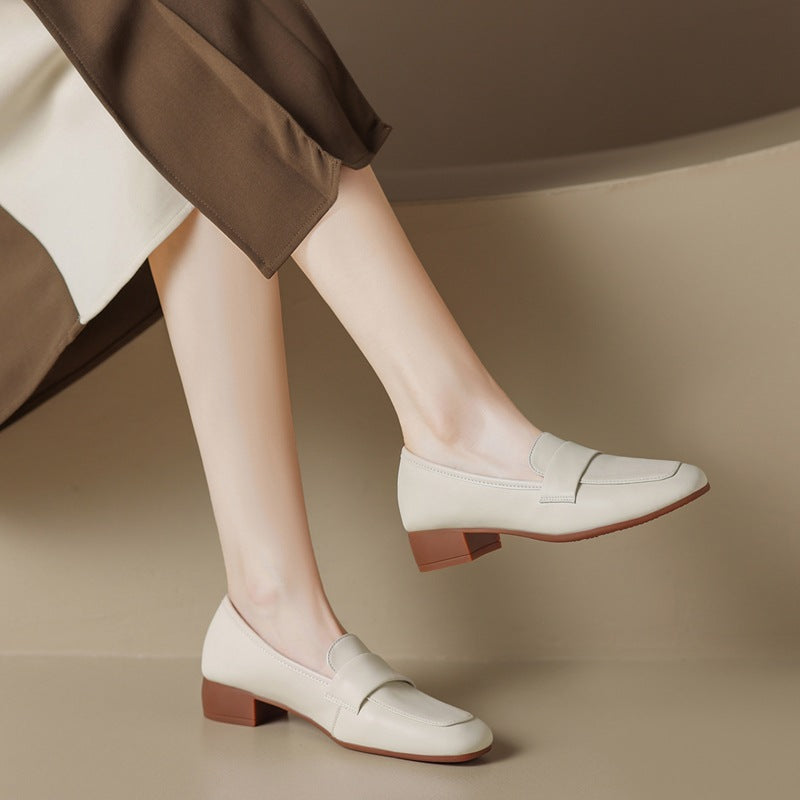 Women's Commuter Autumn Mid French Versatile Small Loafers