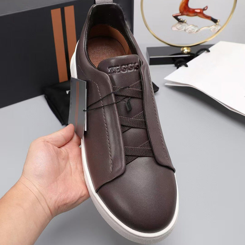 Men's One Pedal Cross Elastic Band Slip-on Sneakers