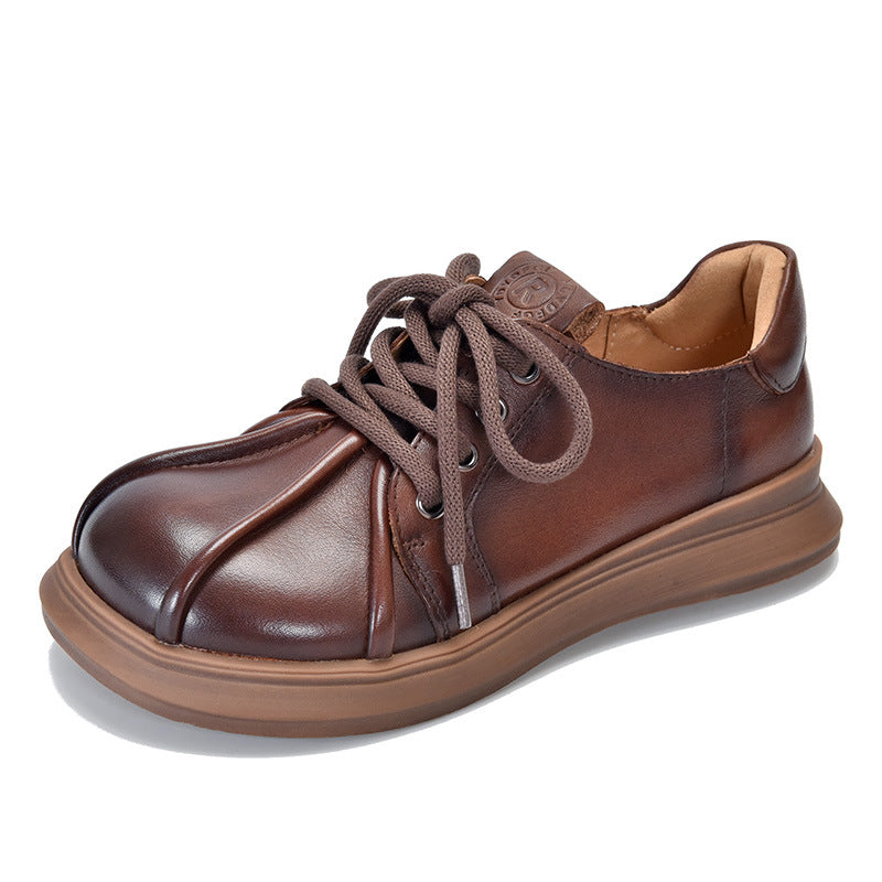 Women's Price Pumps First Layer Cowhide Retro Casual Shoes