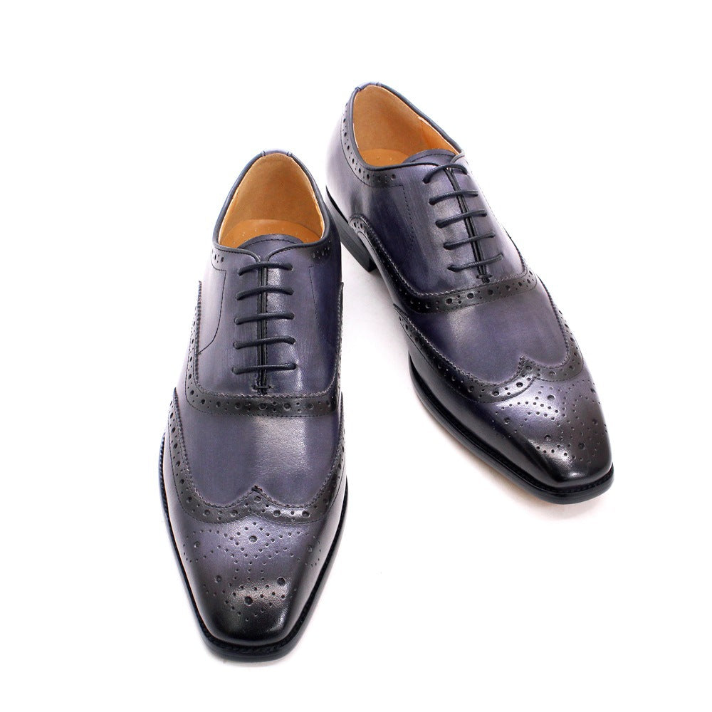 Men's British Style Brogue Oxford Business Breathable Leather Shoes