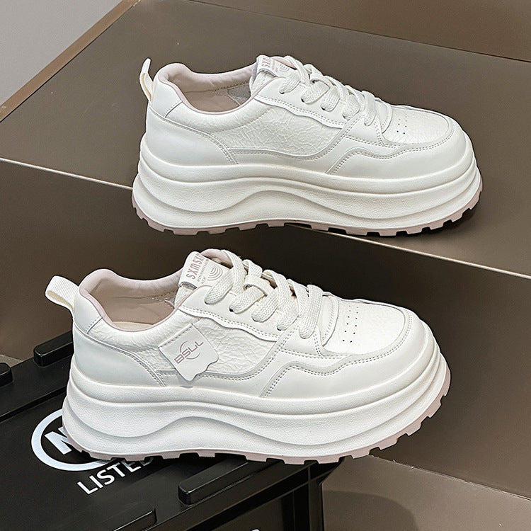 Women's White Platform Super Lightweight Soft Bottom Sneakers