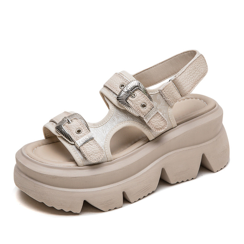 Women's Thick Bottom Velcro Breathable Increased Sandals