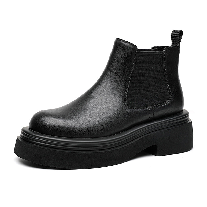 Men's Smoke Pipe Platform Martin Chelsea Preppy Boots