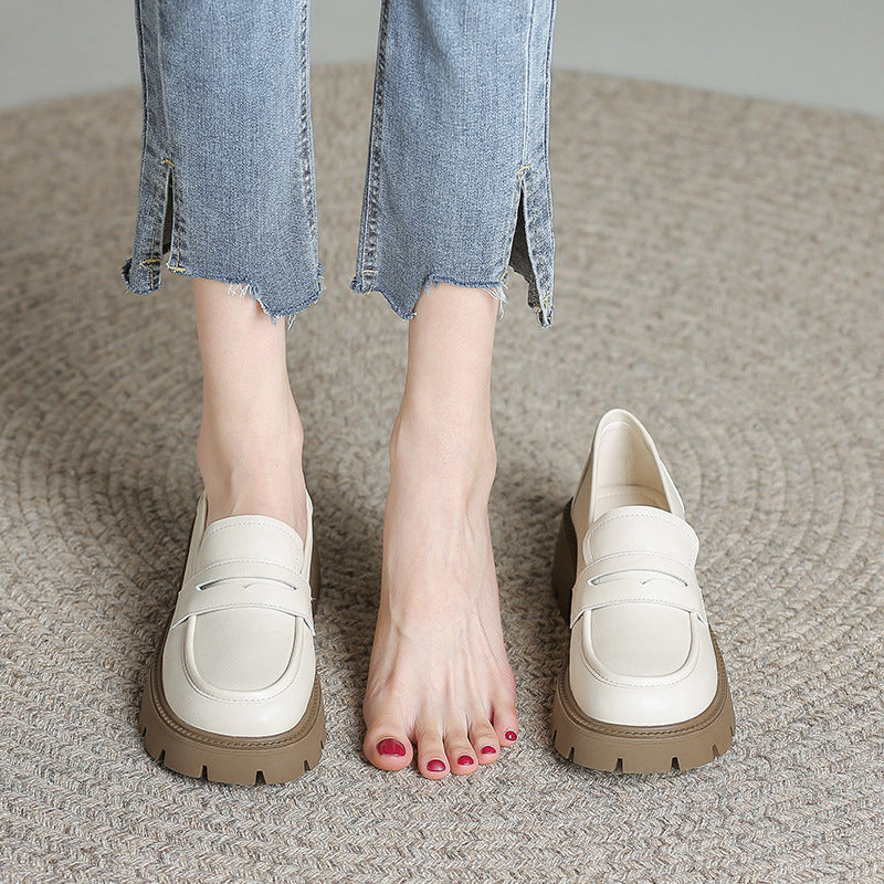 Women's Platform Simple Soft College British Style Loafers