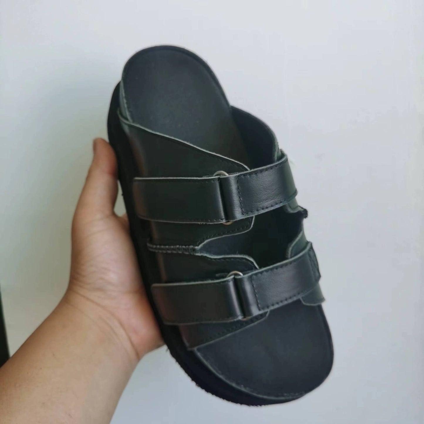 Toe Slip-on Muffin Platform Genuine Soft Slippers