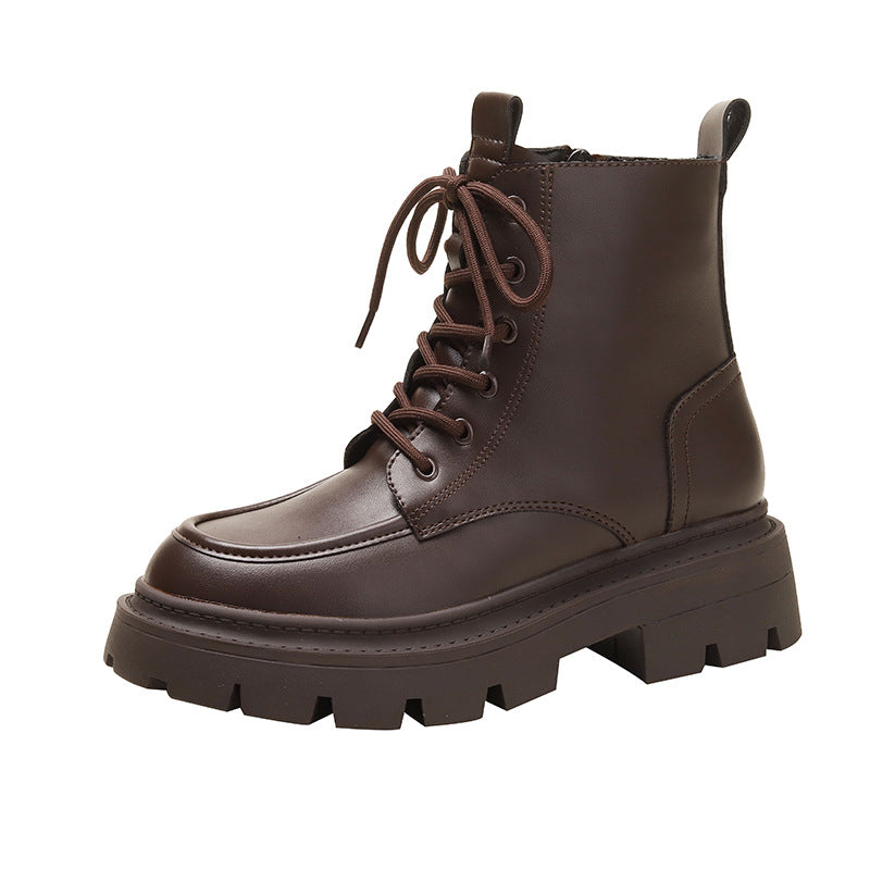 Women's Authentic British Style Black Martin Thick Boots