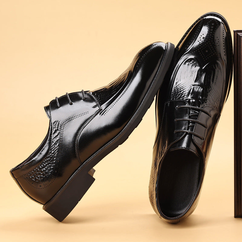 Men's Business Korean Style Pointed British Formal Wear Leather Shoes