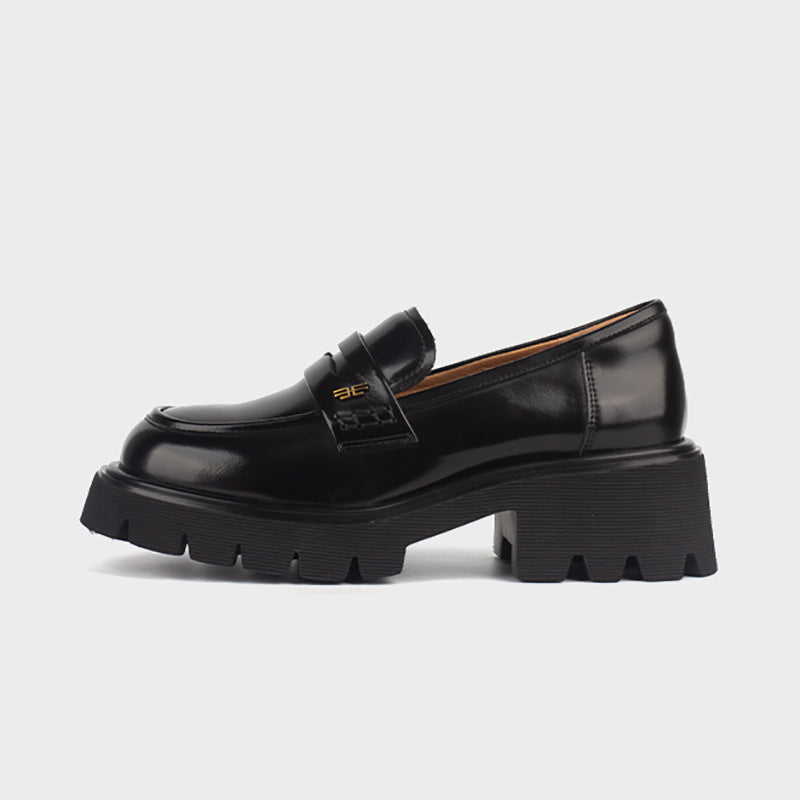 Women's Source British Style Uniform Height Increasing Loafers