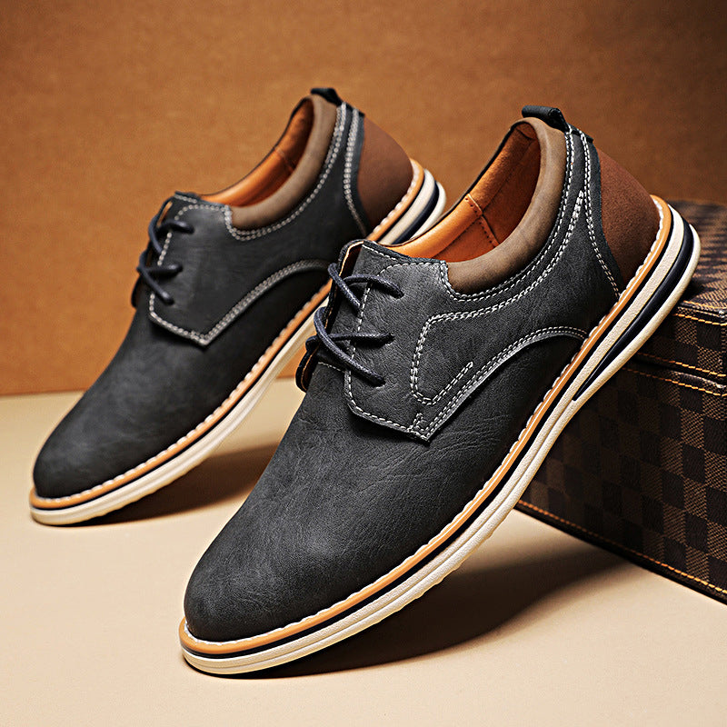 Men's Genuine Plus Size Breathable Trendy Handmade Men's Casual Leather Shoes