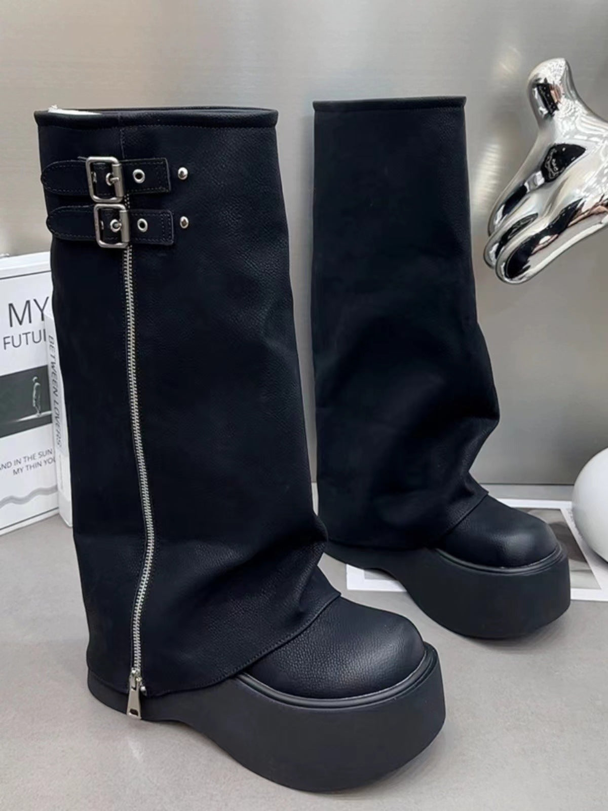 Women's The Bottom Brown Summer Thick Leg Boots