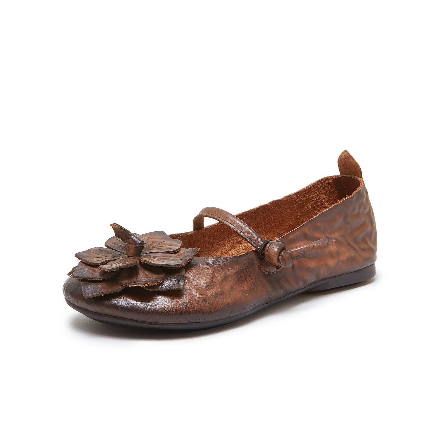 Women's Cowhide Soft Bottom Surface Handmade Flower Casual Shoes