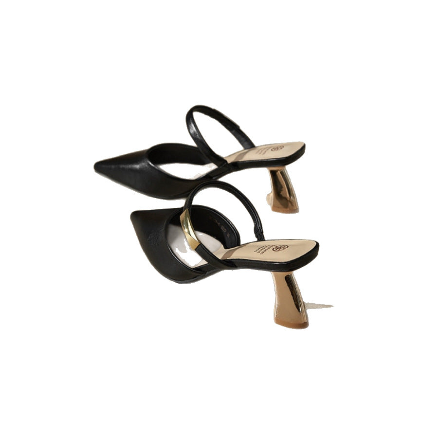 Cap Semi Slip-on Summer French Style Temperament Heels