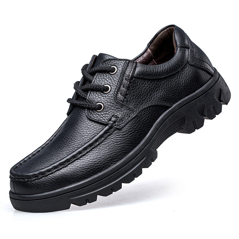 Men's Autumn Fattened Oversized Large Dad Leather Shoes