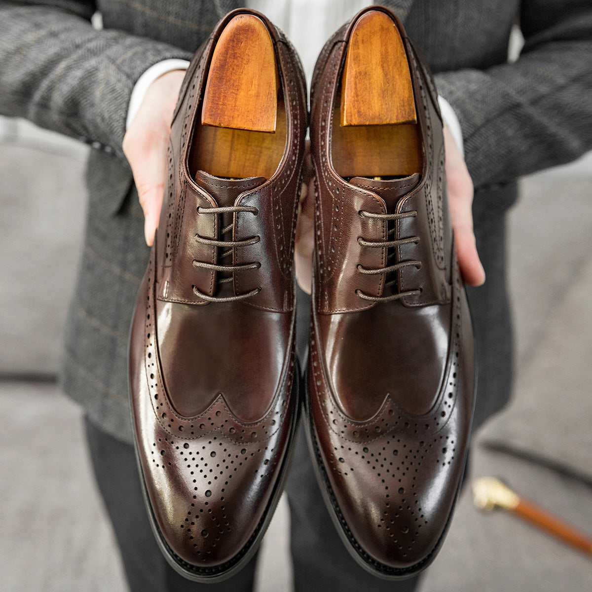 Men's Brogue Business British Carved Wedding Leather Shoes