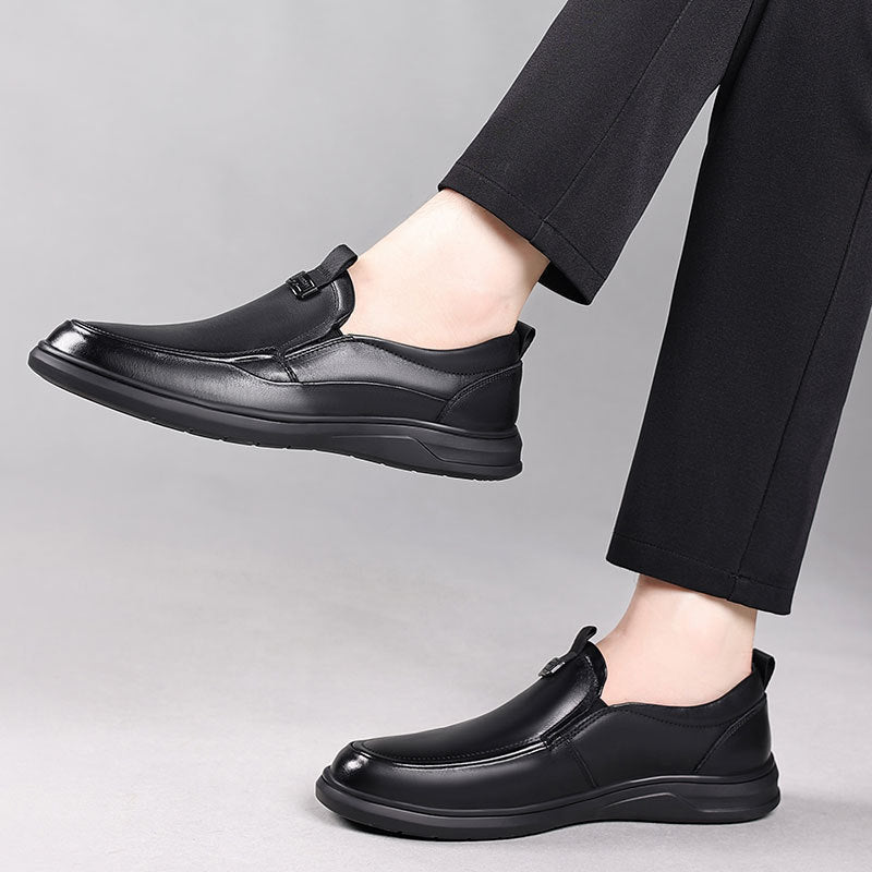 Men's First Layer Cowhide Slip-on Business Soft Leather Shoes
