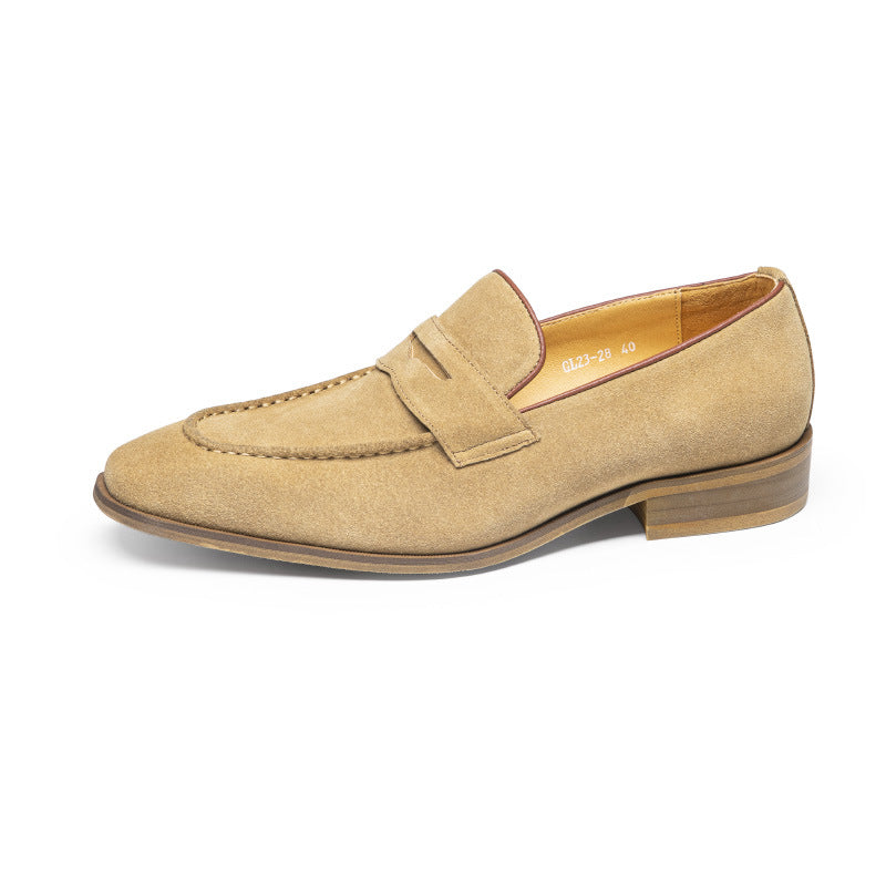Men's Hours Cow Suede Genuine Business Formal Leather Shoes